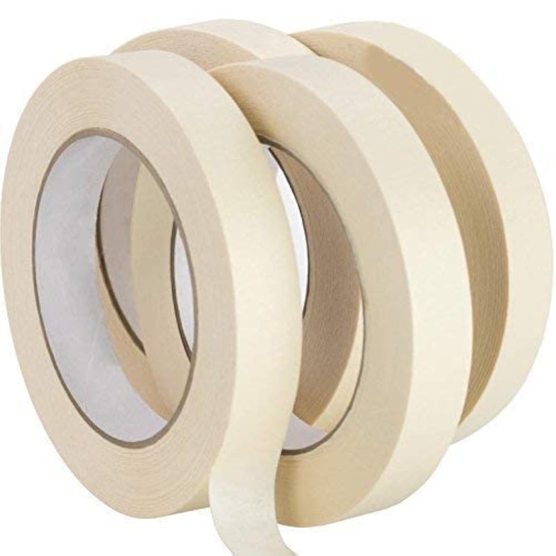 Phyxology Supply 3/4 in Pro-Grade Masking Tape. 60 Yard Roll 4 Pack = 240 Yards of Multi-Use, Easy Tear Removable Tape. Great for Labeling, Painting, Packing and More. Adhesive Leaves No Residue! - Image 1